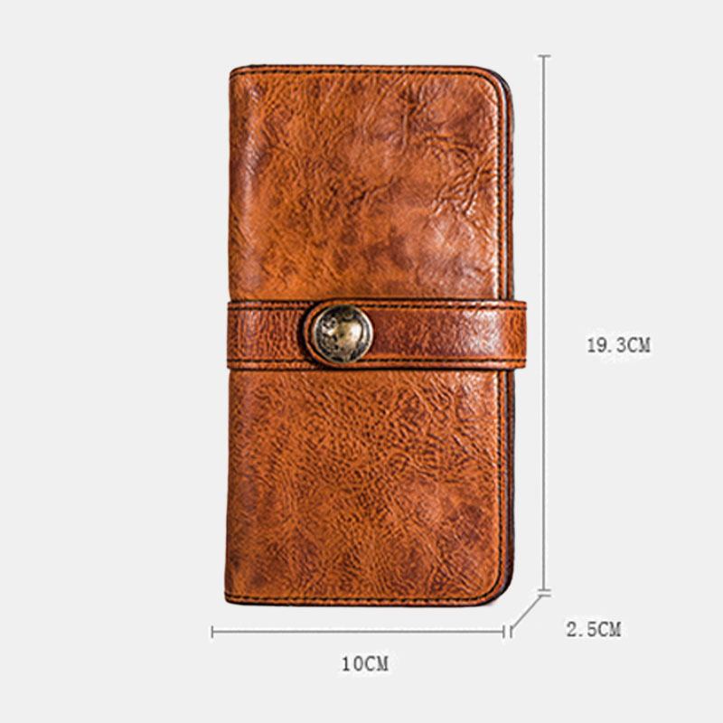 Menn Lang Bifold Multi-card Slot Kortholder Vintage Pu-skinn 6.5 Tommers Telefonveske Pengeklips Lommebok