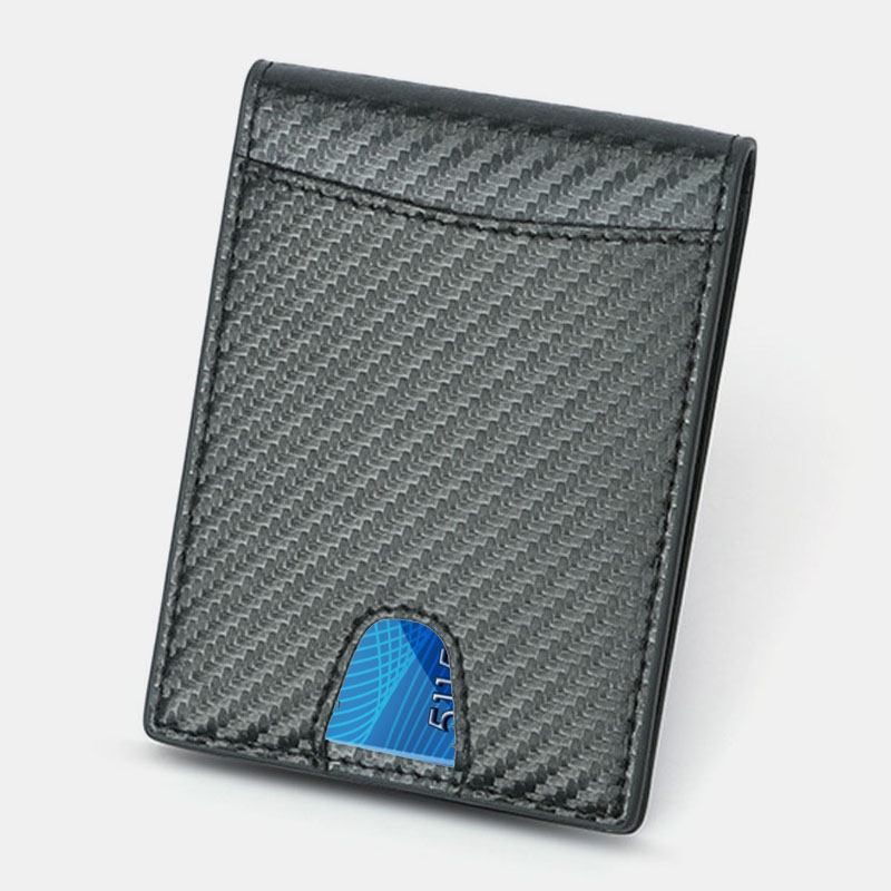 Menn Multifunksjon Business Carbon Fiber Us Dollar Klippekort Handel Kort Multi-card Slots Lommebok