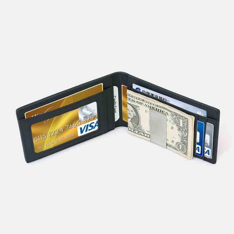 Menn Multifunksjon Business Carbon Fiber Us Dollar Klippekort Handel Kort Multi-card Slots Lommebok