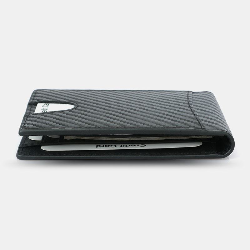 Menn Multifunksjon Business Carbon Fiber Us Dollar Klippekort Handel Kort Multi-card Slots Lommebok