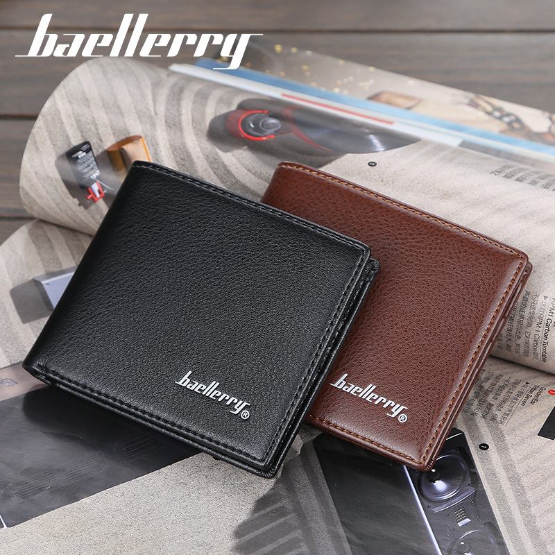 Menn Pu Leather Bifold Multi Card Slot Retro Business Myk Tynn Lommebok