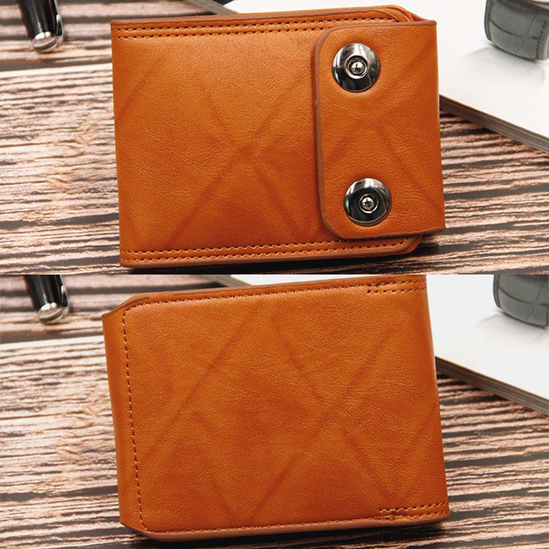 Menn Pu-skinn Dollarmønster Bifold Sort Multi-card Slot Card Holder Myntlommebok