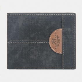 Menn Tynn Bifold Denim Mønster Pu Lær Lommebok Multi-card Slot Card Holder Myntpung Med Stor Kapasitet