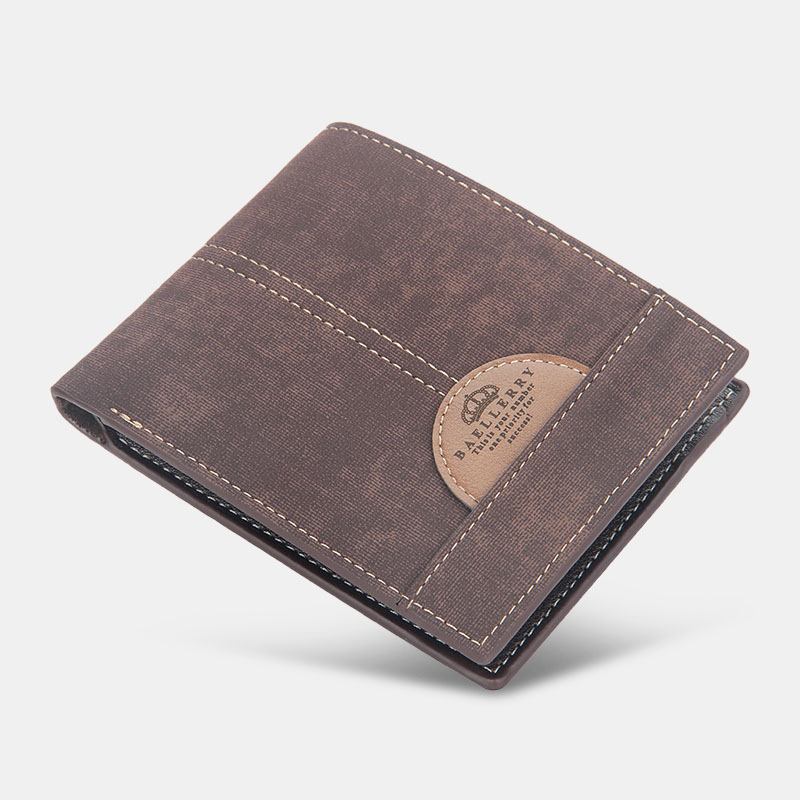 Menn Tynn Bifold Denim Mønster Pu Lær Lommebok Multi-card Slot Card Holder Myntpung Med Stor Kapasitet