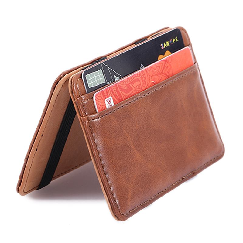 Pu Money Card Clip Magic Wallet Fritids Clutch Bus Card Bag