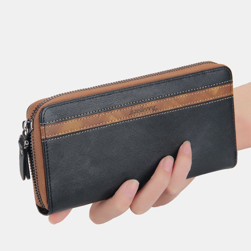 Unisex Multifunksjonsglidelås I Kunstskinn 6.3 Tommers Telefonveske Clutch Lommebok Multi-slot Kortholder Lommebok