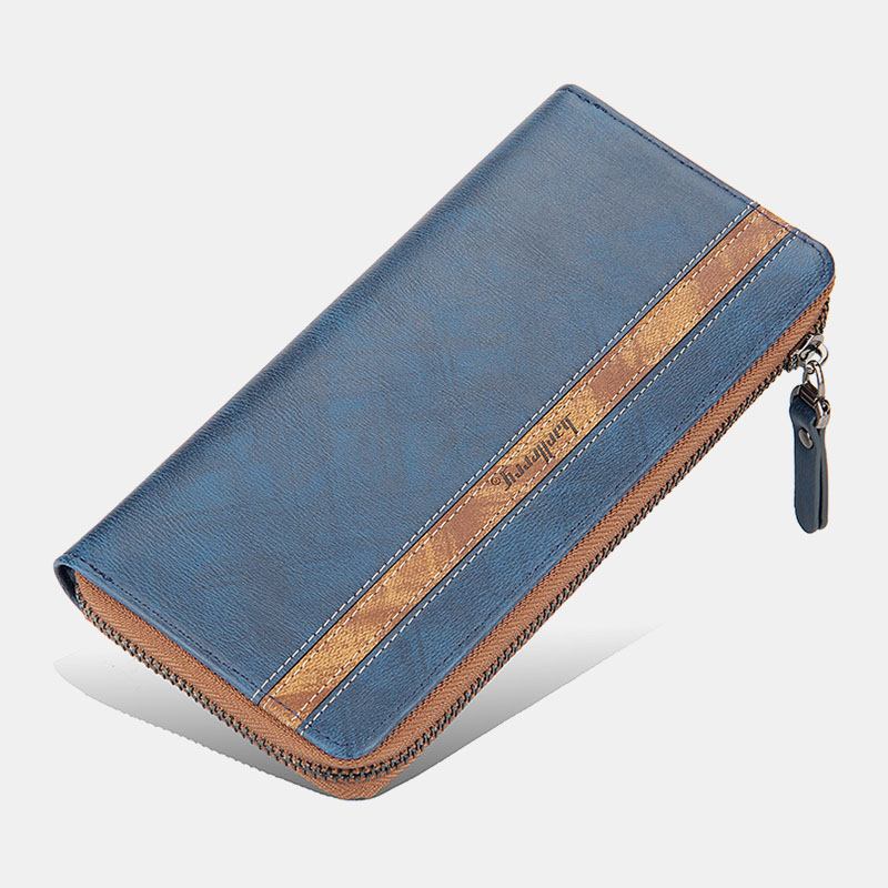 Unisex Multifunksjonsglidelås I Kunstskinn 6.3 Tommers Telefonveske Clutch Lommebok Multi-slot Kortholder Lommebok