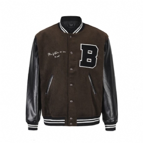 Brevbroderi Baseballuniform Gate Hip-hop Ulljakke