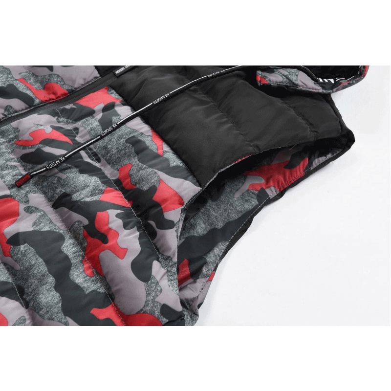 Herre Camo Patchwork Avtakbar Hette Tykk Varm Polstret Vest