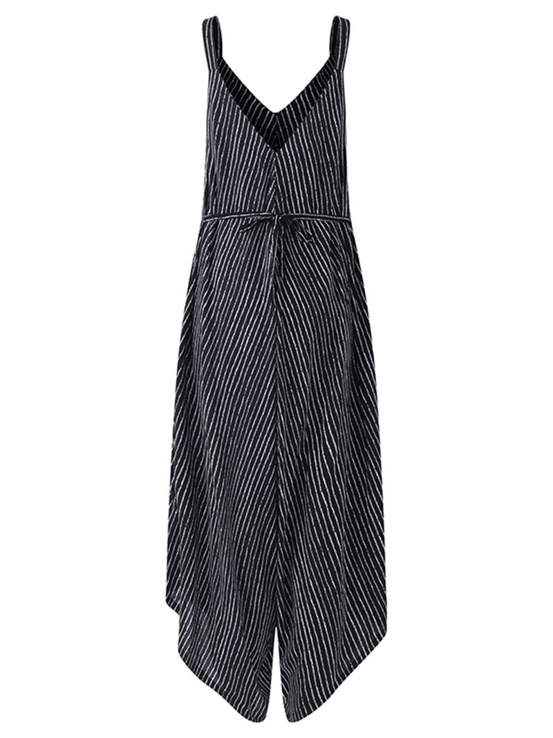 Sexy V-hals Stripete Jumpsuit