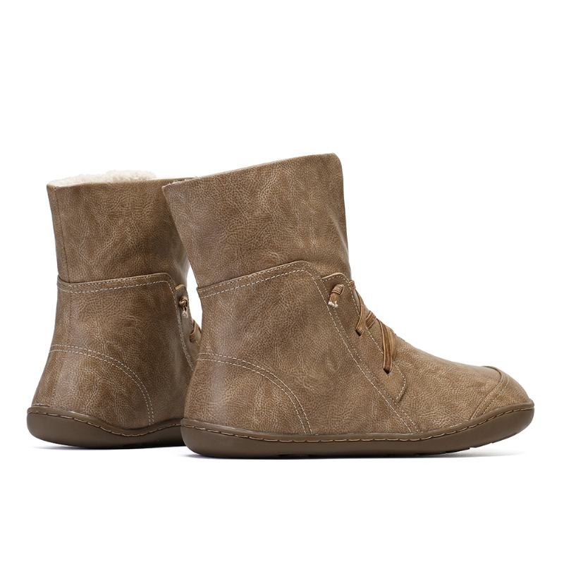 Dame Solid Plysj Fôr Uformelle Vinter Mid Calf Boots