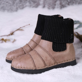 Kuskinnsøm. Varmt Fôr Slip-on Flat Snow Short Boots