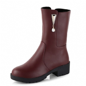 Kvinner Vinter Hold Varm Krystall Mote Mid-calf Boots