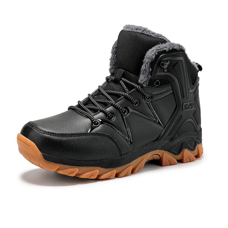 Menn Beef Tendon Sole Vanntett Sklisikre Pluss Velvet Varme Outdoor Snow Boots Tursko