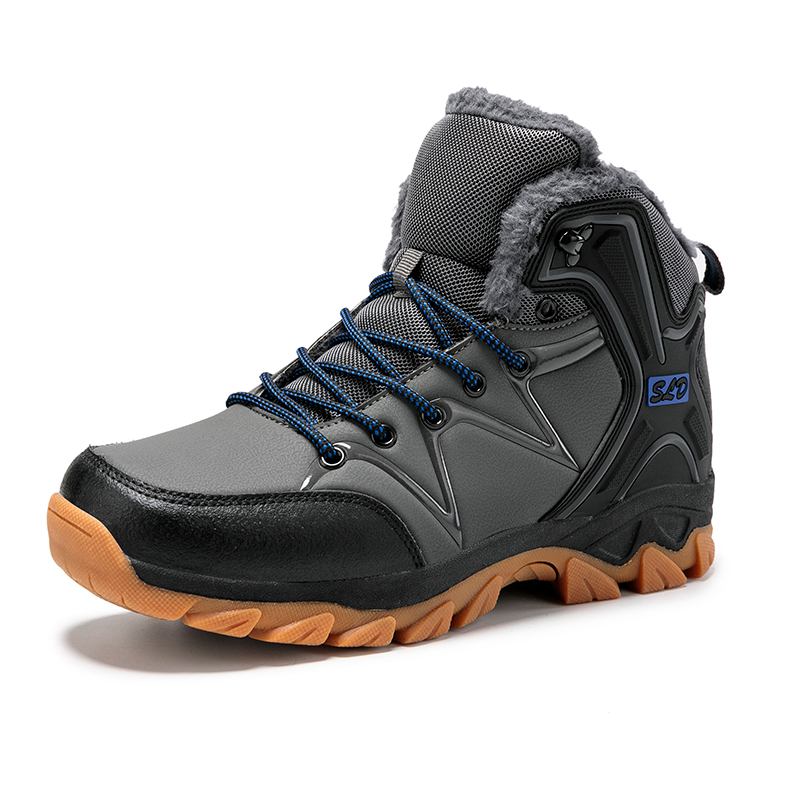 Menn Beef Tendon Sole Vanntett Sklisikre Pluss Velvet Varme Outdoor Snow Boots Tursko