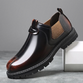 Menn Pustende Rund Tå Myk Såle England Style Slip On Fritids Chelsea Boots