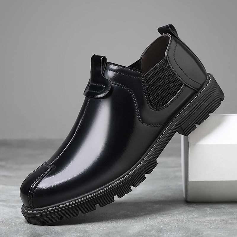 Menn Pustende Rund Tå Myk Såle England Style Slip On Fritids Chelsea Boots