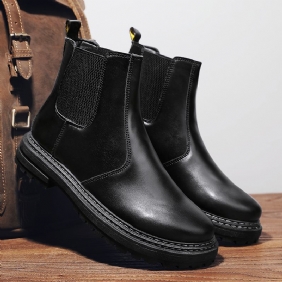 Menn Søm Elastisk Bånd Pure Color Brief Fritids Chelsea Boots