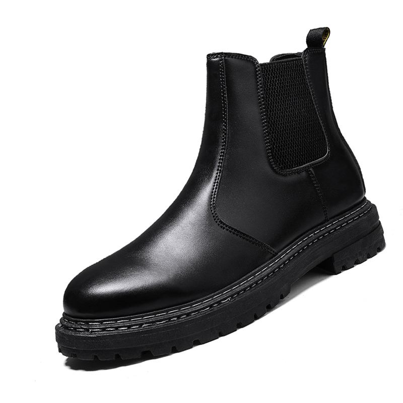 Menn Søm Elastisk Bånd Pure Color Brief Fritids Chelsea Boots