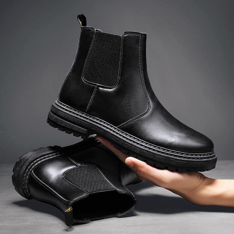 Menn Søm Elastisk Bånd Pure Color Brief Fritids Chelsea Boots