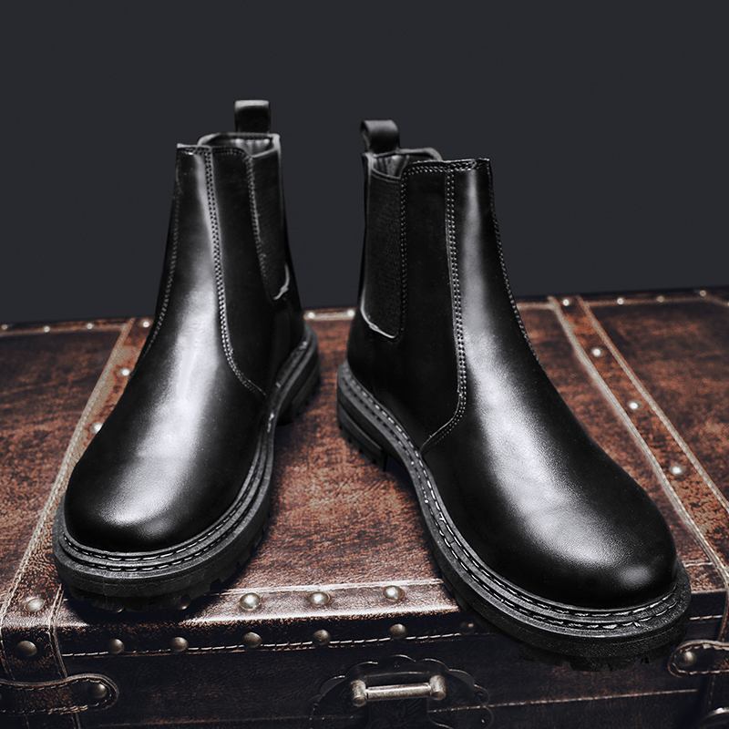 Menn Søm Elastisk Bånd Pure Color Brief Fritids Chelsea Boots