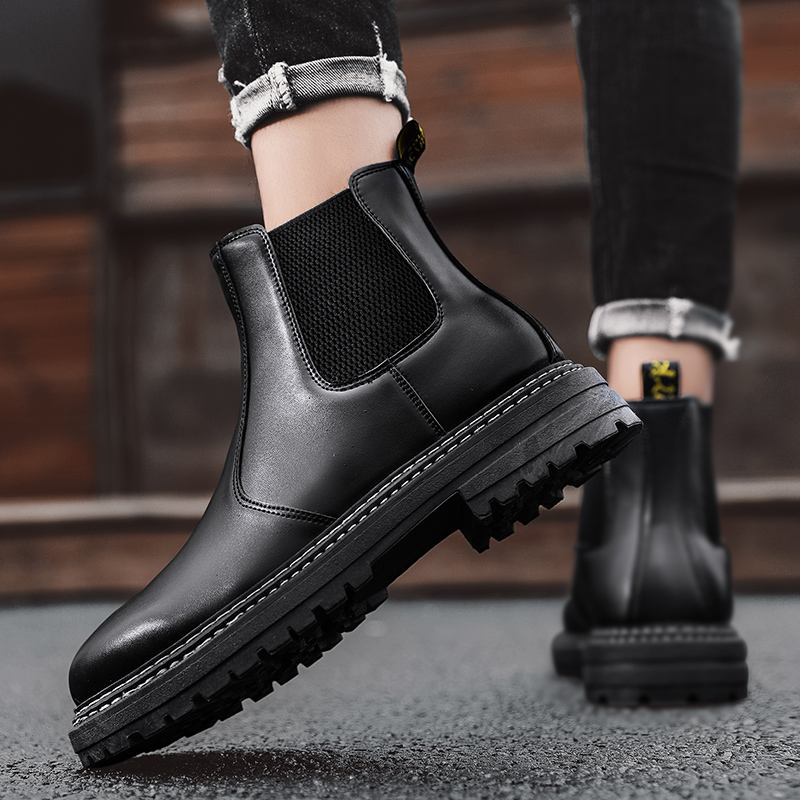 Menn Søm Elastisk Bånd Pure Color Brief Fritids Chelsea Boots