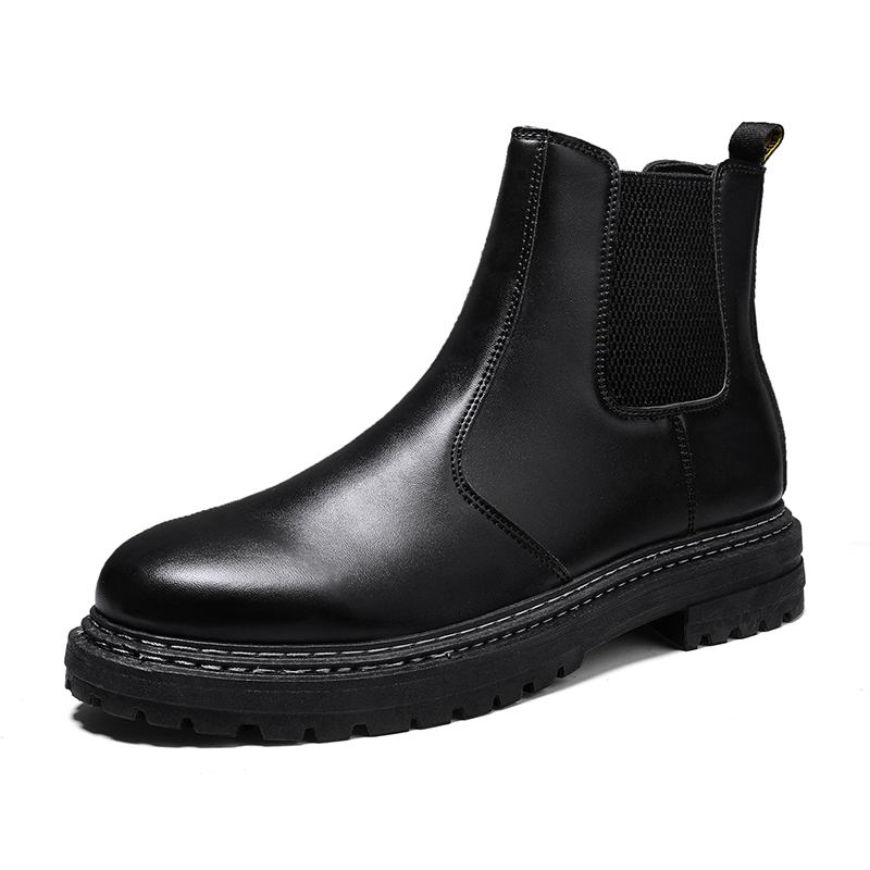 Menn Søm Elastisk Bånd Pure Color Brief Fritids Chelsea Boots