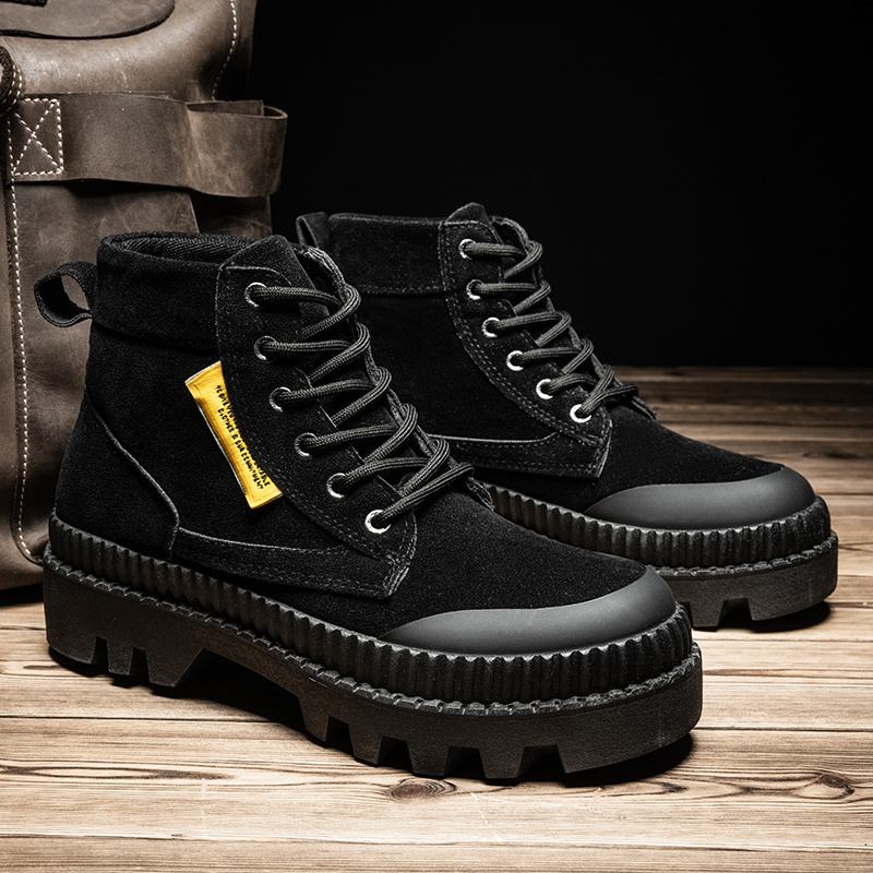 Menn Stilig Retro Wide Fit Rund Tå Fritids Platform Tooling Boots