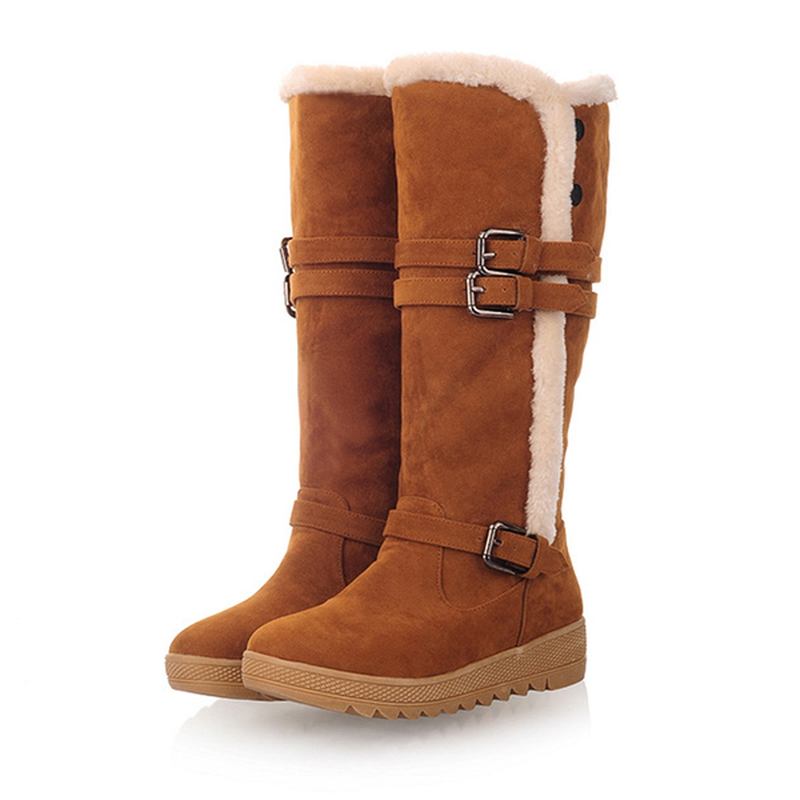 Us Størrelse 5-12 Dame Vinter Pels Fôr Holder Varm Mid Calf Snow Boots