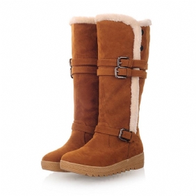 Us Størrelse 5-12 Dame Vinter Pels Fôr Holder Varm Mid Calf Snow Boots