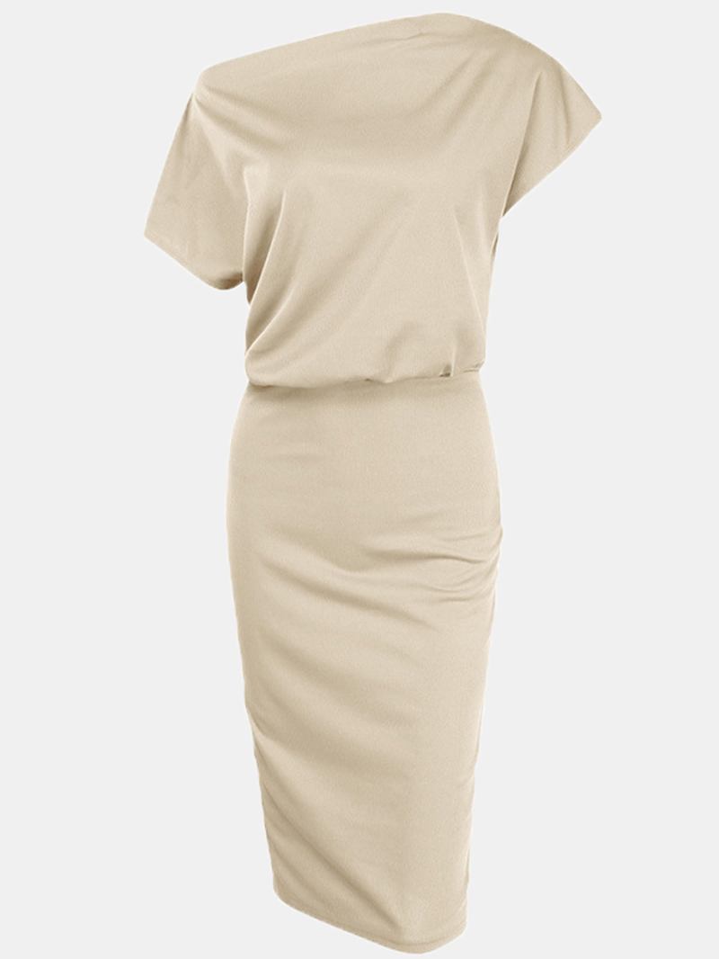 Elegant Bodycon-kjole I Ensfarge For Kvinner