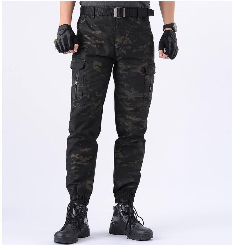 Camouflage Tactical Pants Gitter Fanshui 65 35 Rutete Taktiske Bukser Snøringsføtter