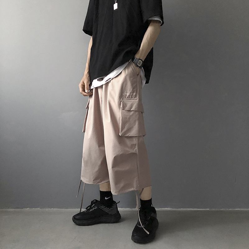 Cropped Pants Herre Sommer Thin Overalls Koreansk Versjon