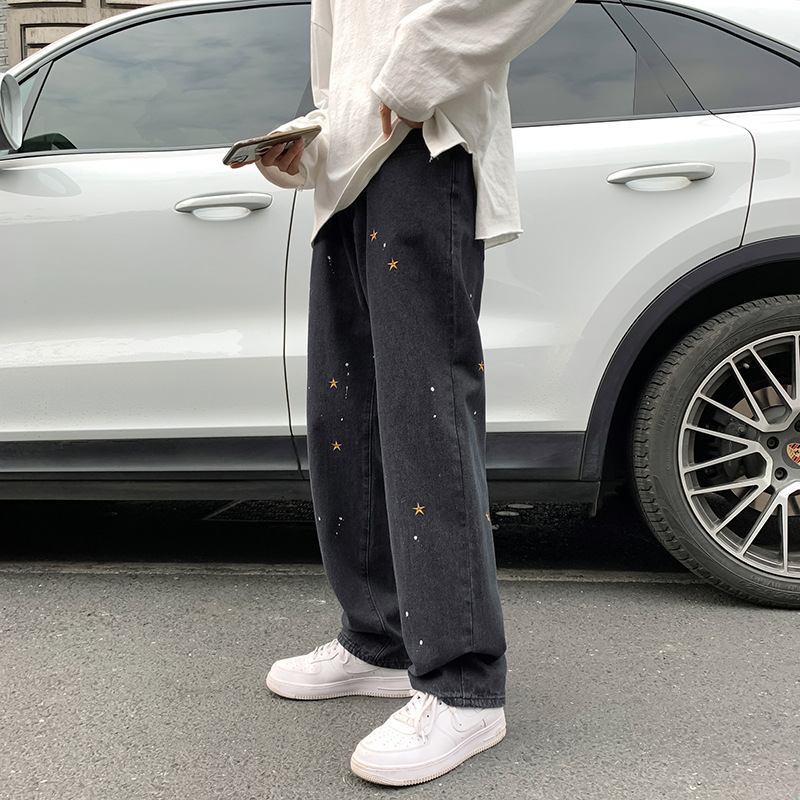 Fried Gate Pants Herre Vår Og Høst National Tide Broderi Jeans