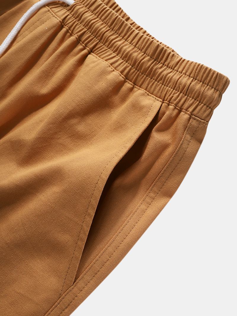 Herre 100% Bomull Utility Snøring Relaxed Fit Cuffed Cargo Pants