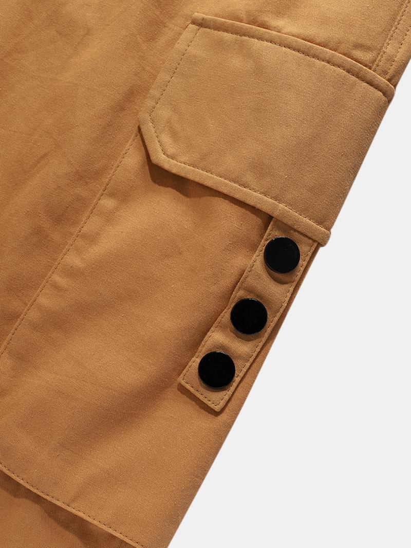 Herre 100% Bomull Utility Snøring Relaxed Fit Cuffed Cargo Pants