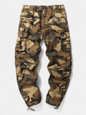 Herre Camo Utility Gate 100% Bomull Tie Cuff Cargo Pants