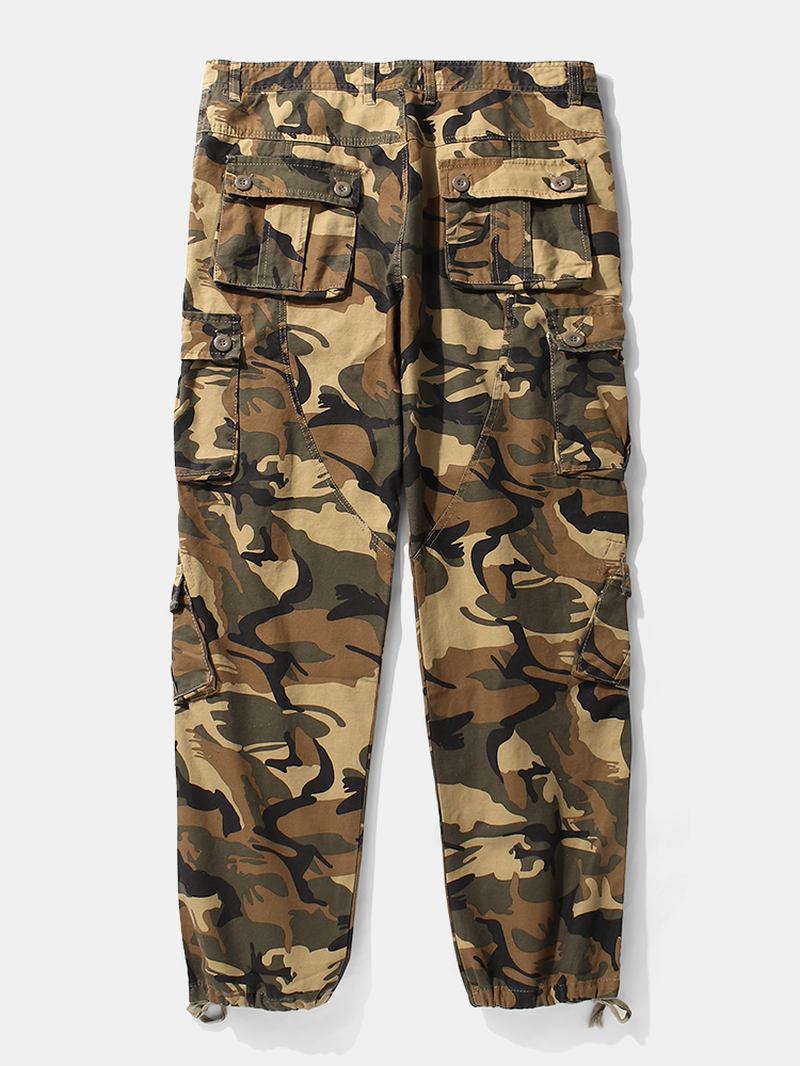 Herre Camo Utility Gate 100% Bomull Tie Cuff Cargo Pants