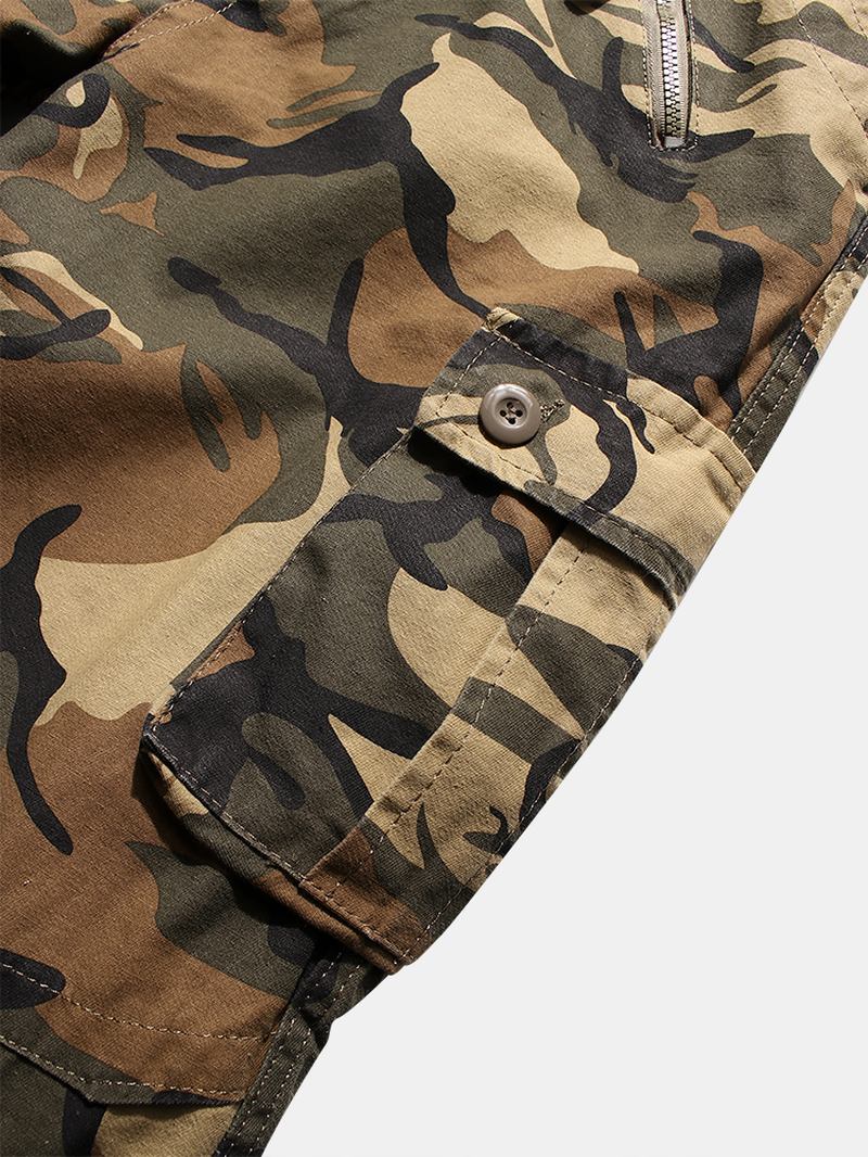 Herre Camo Utility Gate 100% Bomull Tie Cuff Cargo Pants