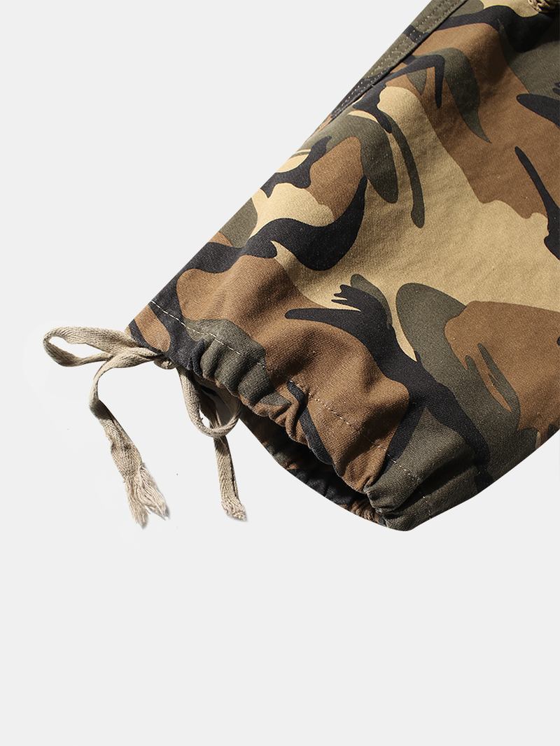 Herre Camo Utility Gate 100% Bomull Tie Cuff Cargo Pants