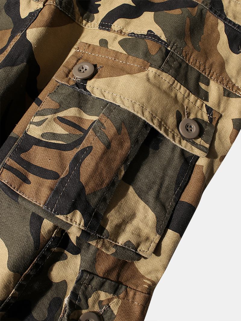 Herre Camo Utility Gate 100% Bomull Tie Cuff Cargo Pants