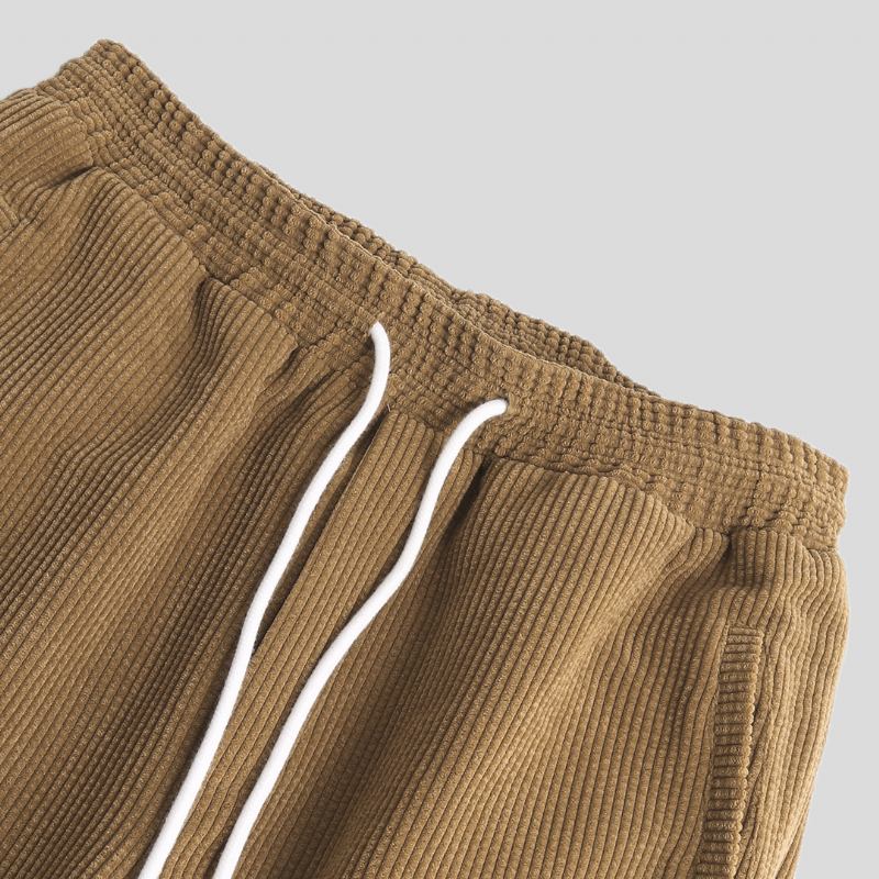 Herre Corduroy Elastiske Midjelommer Jogger Fritids Bukser