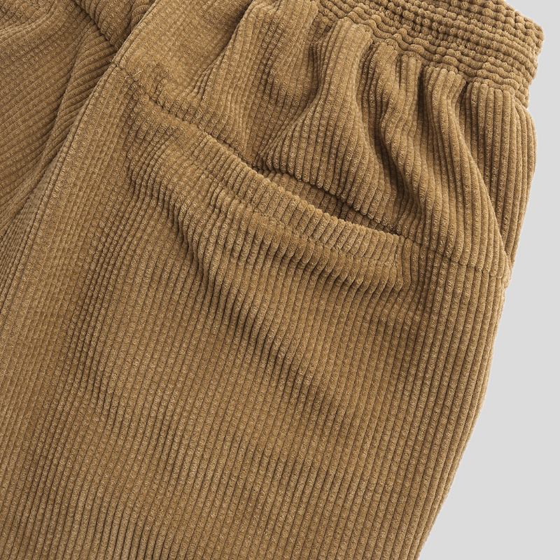 Herre Corduroy Elastiske Midjelommer Jogger Fritids Bukser