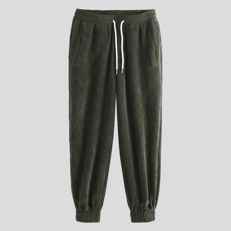 Herre Corduroy Elastiske Midjelommer Jogger Fritids Bukser