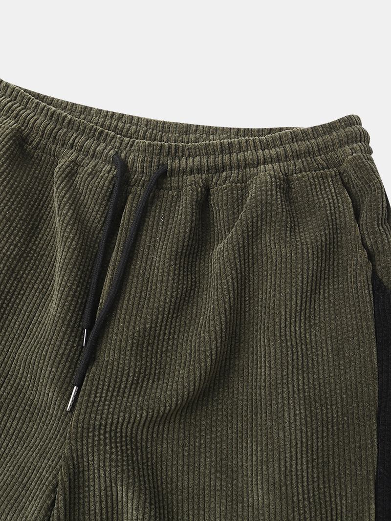 Herre Corduroy Side Stripe Jogging Fritids Bukser Med Lomme