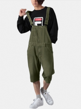 Herre Ensfarge Løs Fritids Jumpsuit Overall One Pants