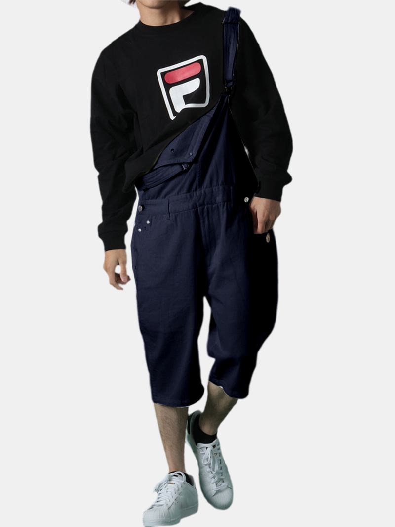 Herre Ensfarge Løs Fritids Jumpsuit Overall One Pants