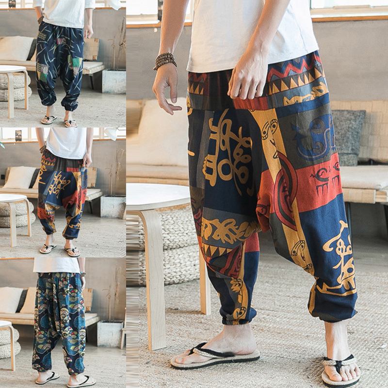 Herre Etnisk Mønster Printe Blomstrete Harem Yoga Baggy Pants