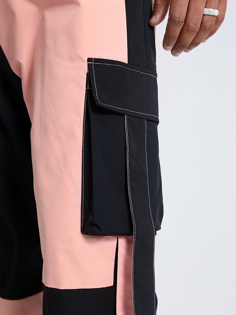 Herre Patchwork Colorblock Utility Creative Letter Med Trykk Bukser