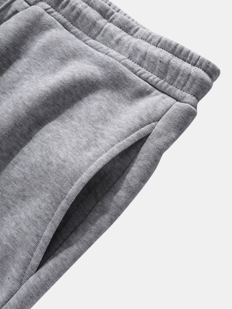 Herre Solid Color Side Snøring Detalj Relaxed Fit Jogger Pants